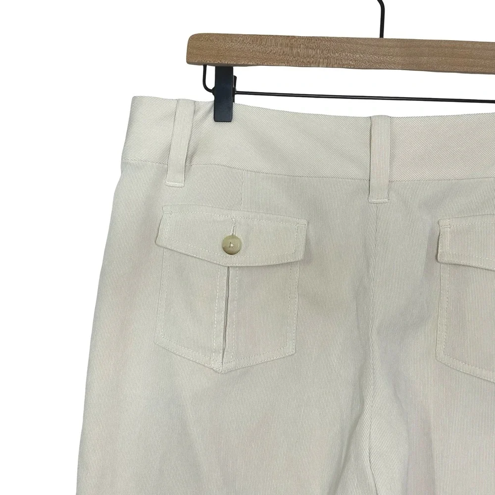 Michael Kors Cream Corduroy Wide Leg Trousers Off White‎ Pants Size 14